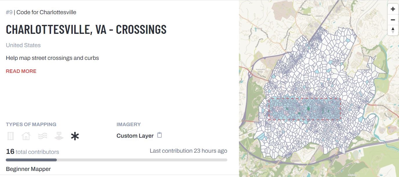 Code for Charlottesville project in the OpenSidewalks Tasking Manager