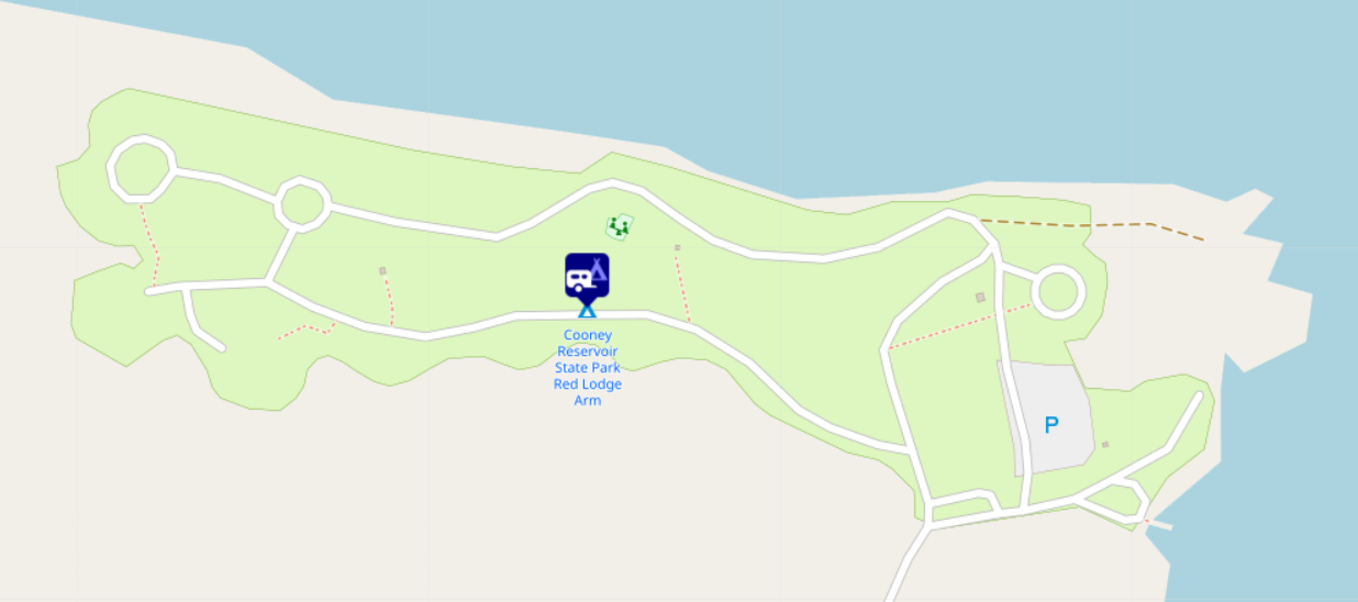 Campground mapped in OpenStreetMap