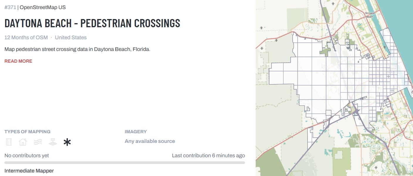 Mapping pedestrian crossings in Daytona Beach