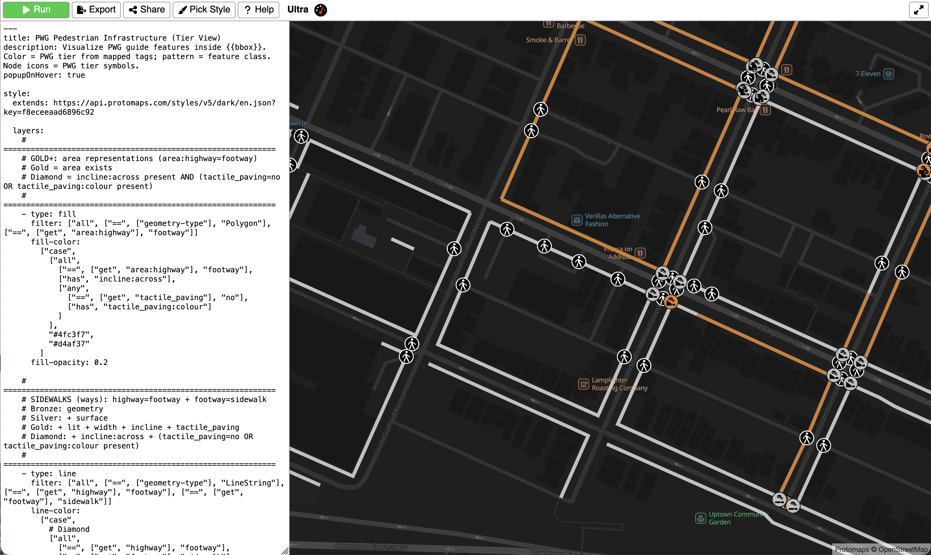 A screenshot of Kevin's PWG visualizer